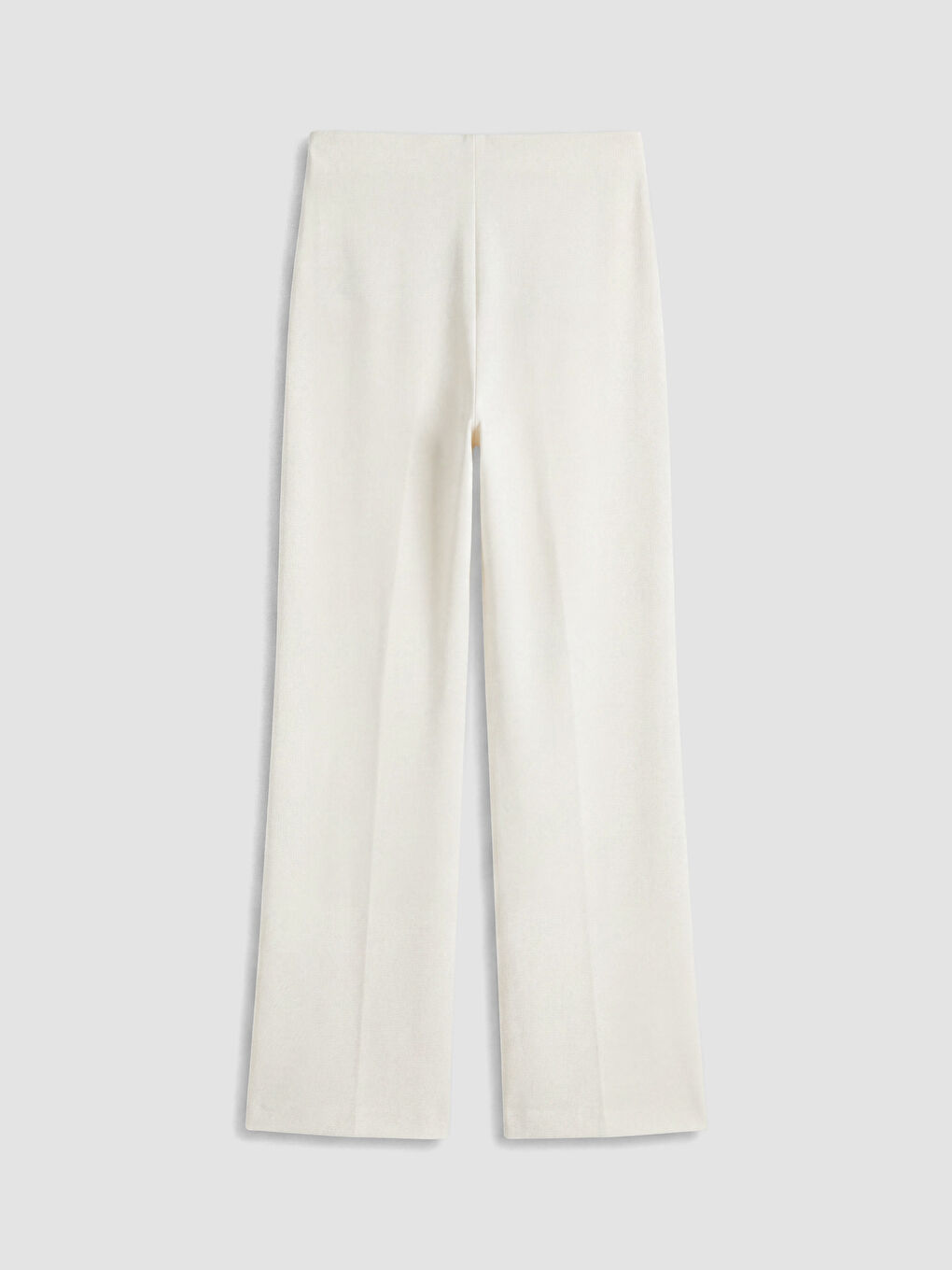 Ekru Beli Lastikli Kadın Pantolon-2
