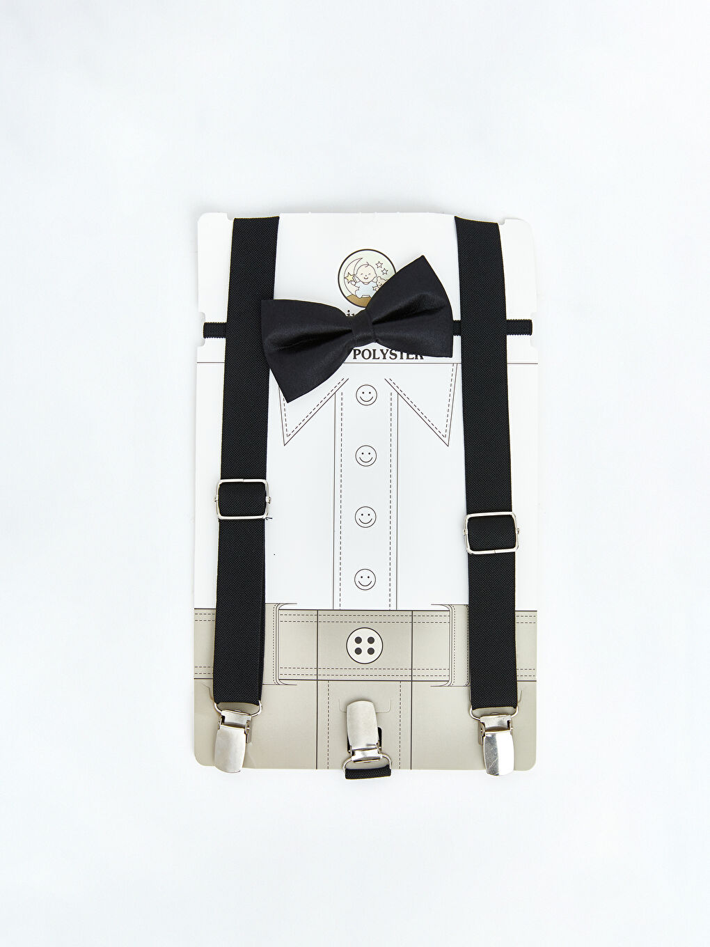 Siyah Erkek Bebek Pantolon Askısı ve Papyon-1