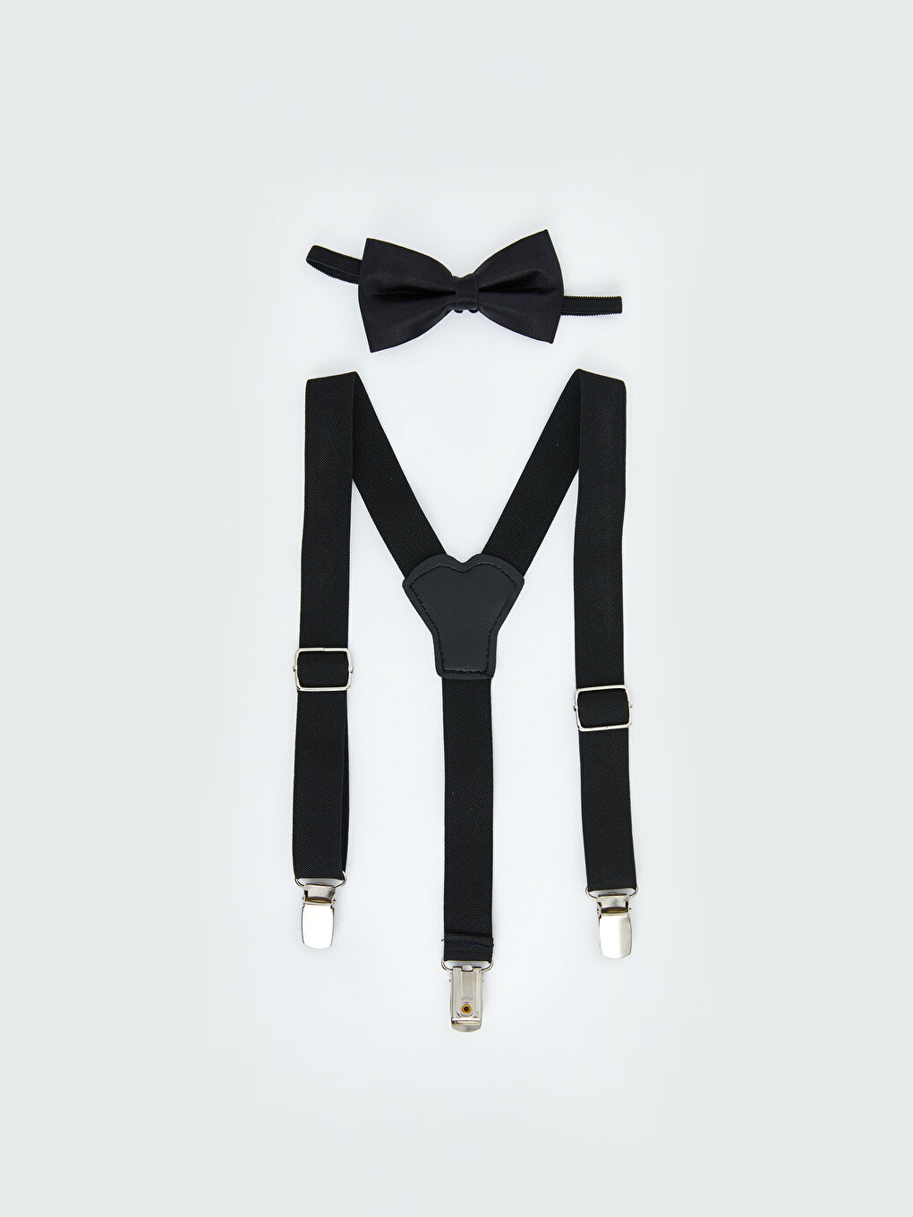 Siyah Erkek Bebek Pantolon Askısı ve Papyon