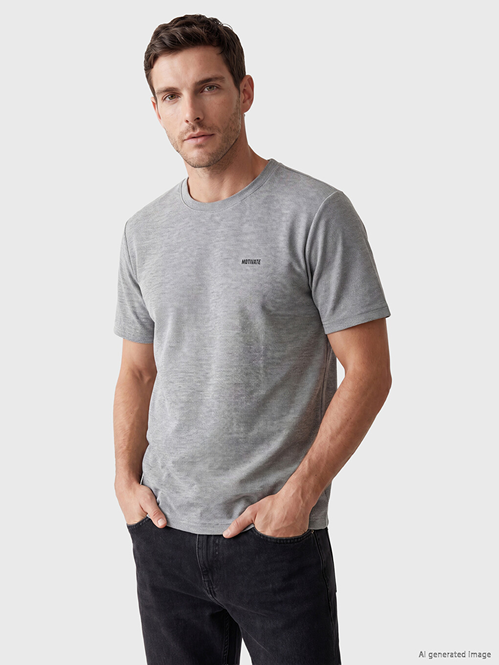 T-shirt I Stampuar Me Jakë Të Rrumbullakët Për Burra