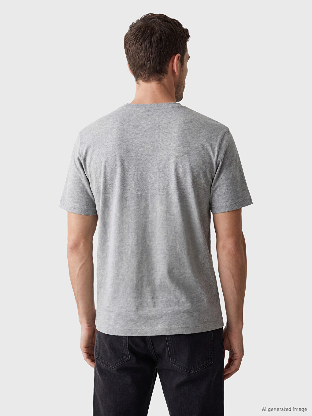 T-shirt I Stampuar Me Jakë Të Rrumbullakët Për Burra-2
