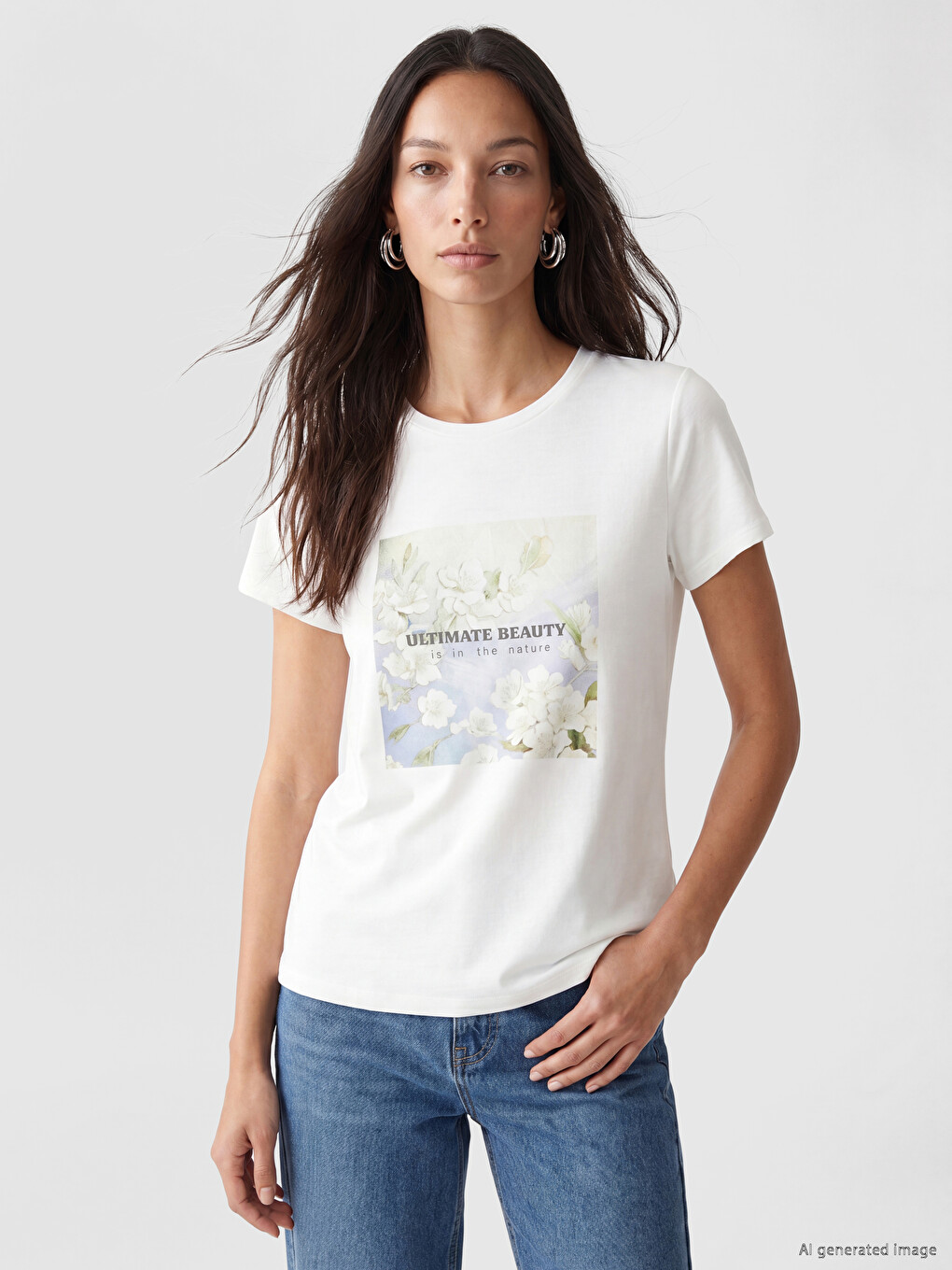 Crew Neck Printed Women's T-shirt
