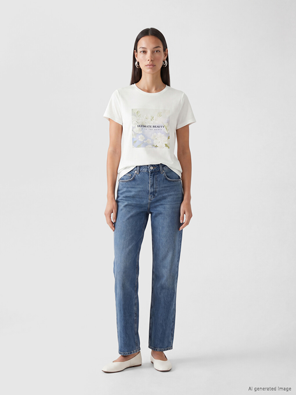 Crew Neck Printed Women's T-shirt-1