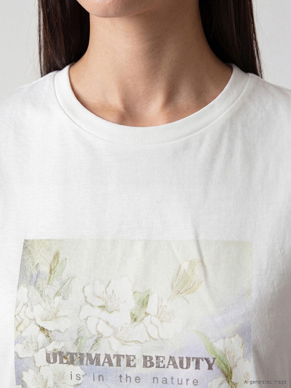 Crew Neck Printed Women's T-shirt-2