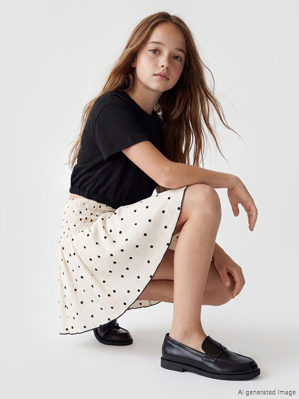 Girls' Polka Dot Skort-1