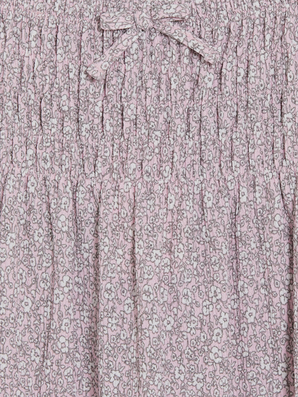 Pembe Beli Lastikli Çiçek Desenli Kız Çocuk Etek-2