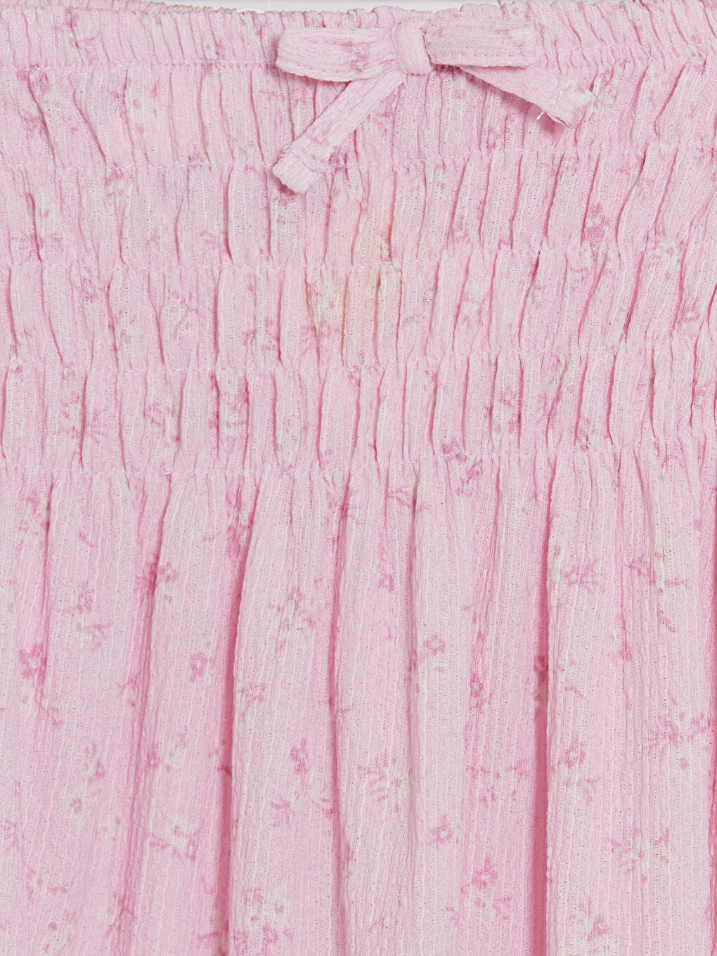 Pembe Beli Lastikli Çiçek Desenli Kız Çocuk Etek-2