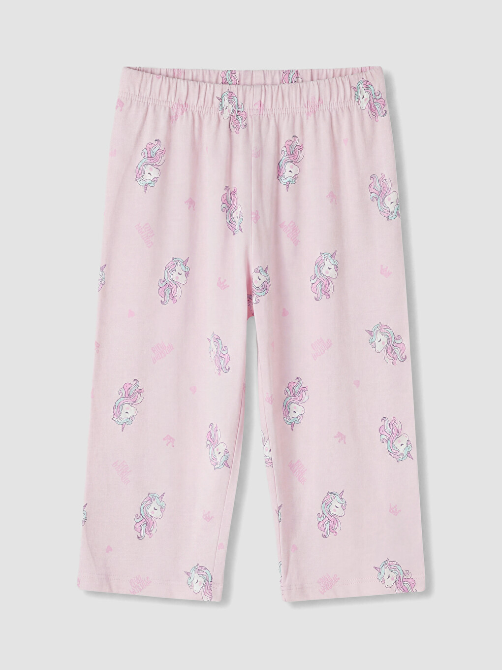Pembe Bisiklet Yaka Kız Çocuk Kaprili Pijama Takımı-4