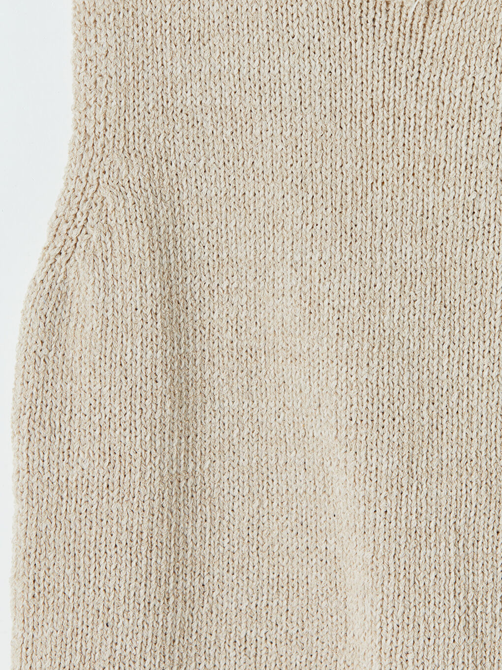 Beyaz Bisiklet Yaka Kadın Triko Atlet-2