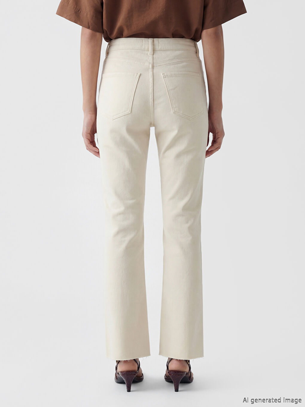 Женские укороченные расклешённые джинсы-3