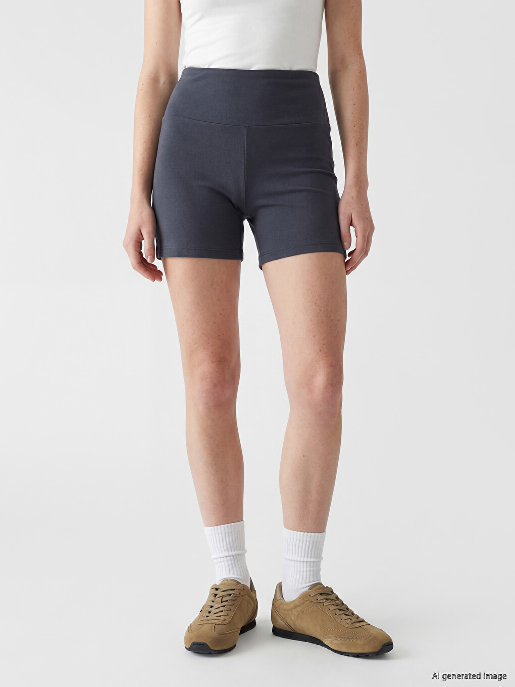 Leggins Të Shkurtra Me Bel Elastik Për Gra-1