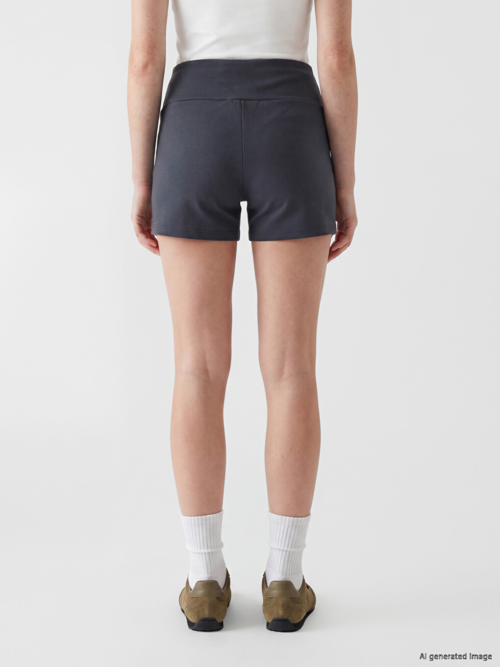 Leggins Të Shkurtra Me Bel Elastik Për Gra-3