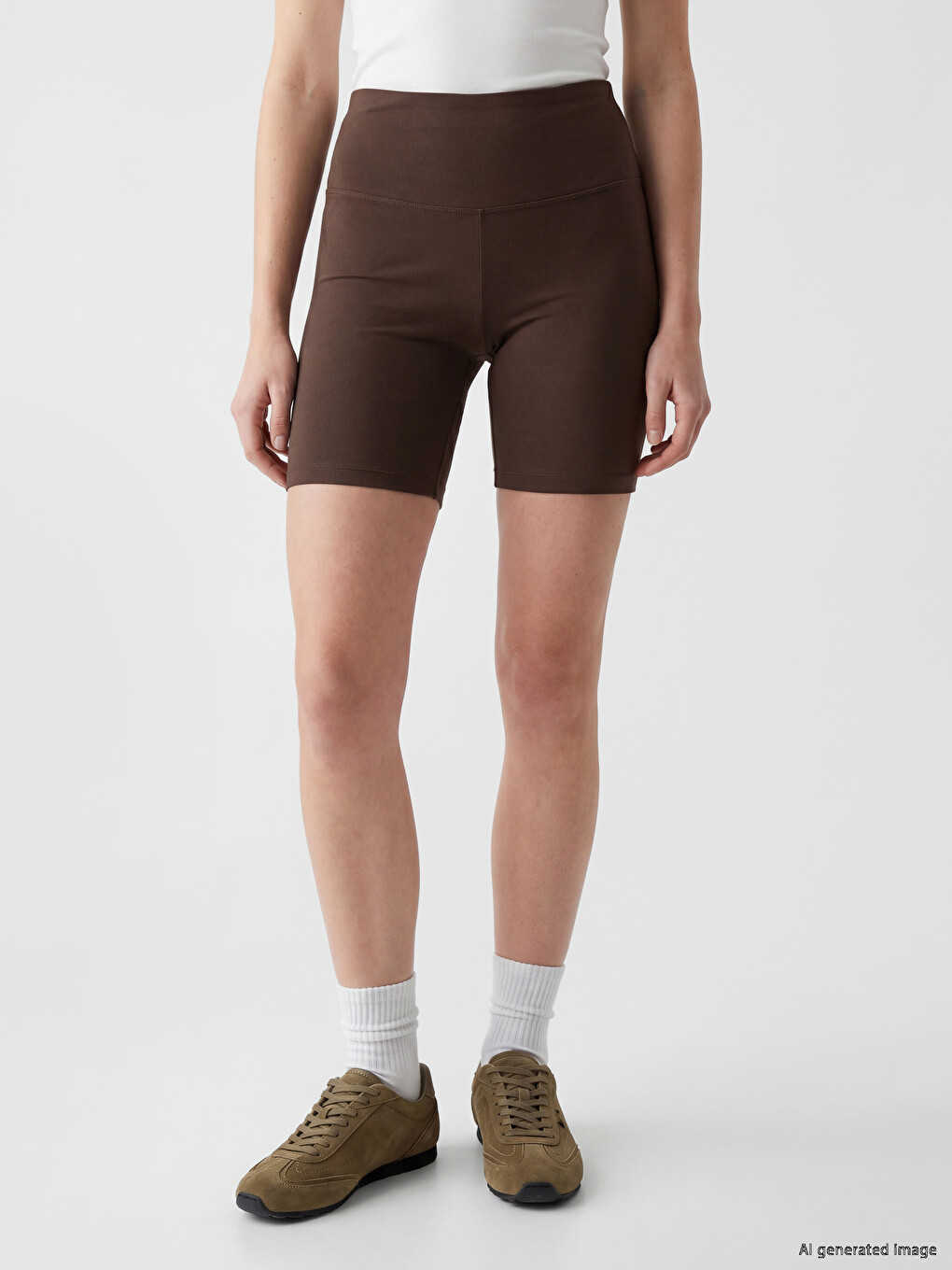 Elastic Waist Women's Short Leggings-1