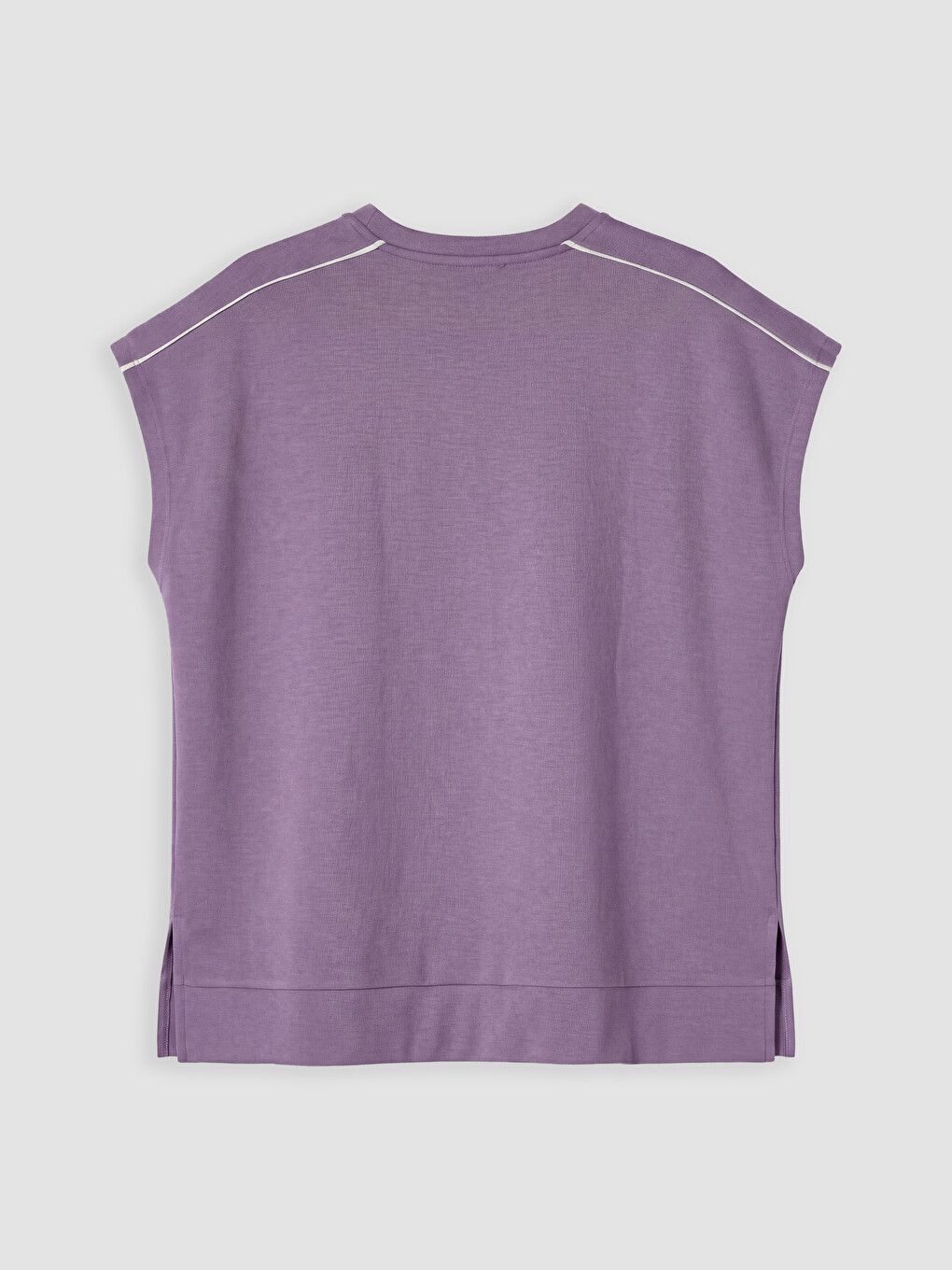Mor Oversize Soft Touch Kadın Tişört-1