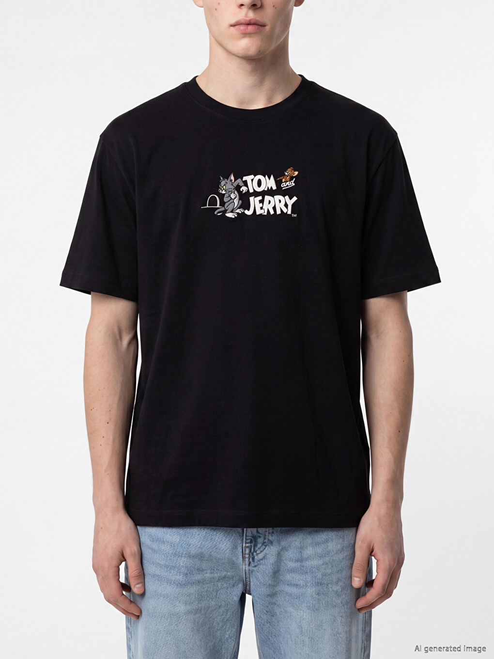 Tom & Jerry Printed 100% Cotton Men's T-Shirt-2
