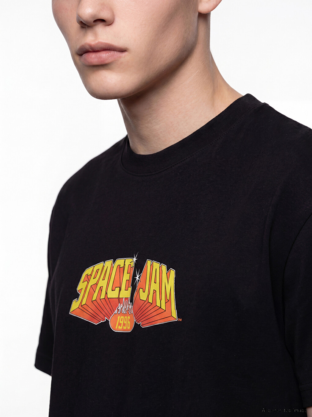 T-shirt Space Jam i stampuar me prerje të relaksuar për burra-2
