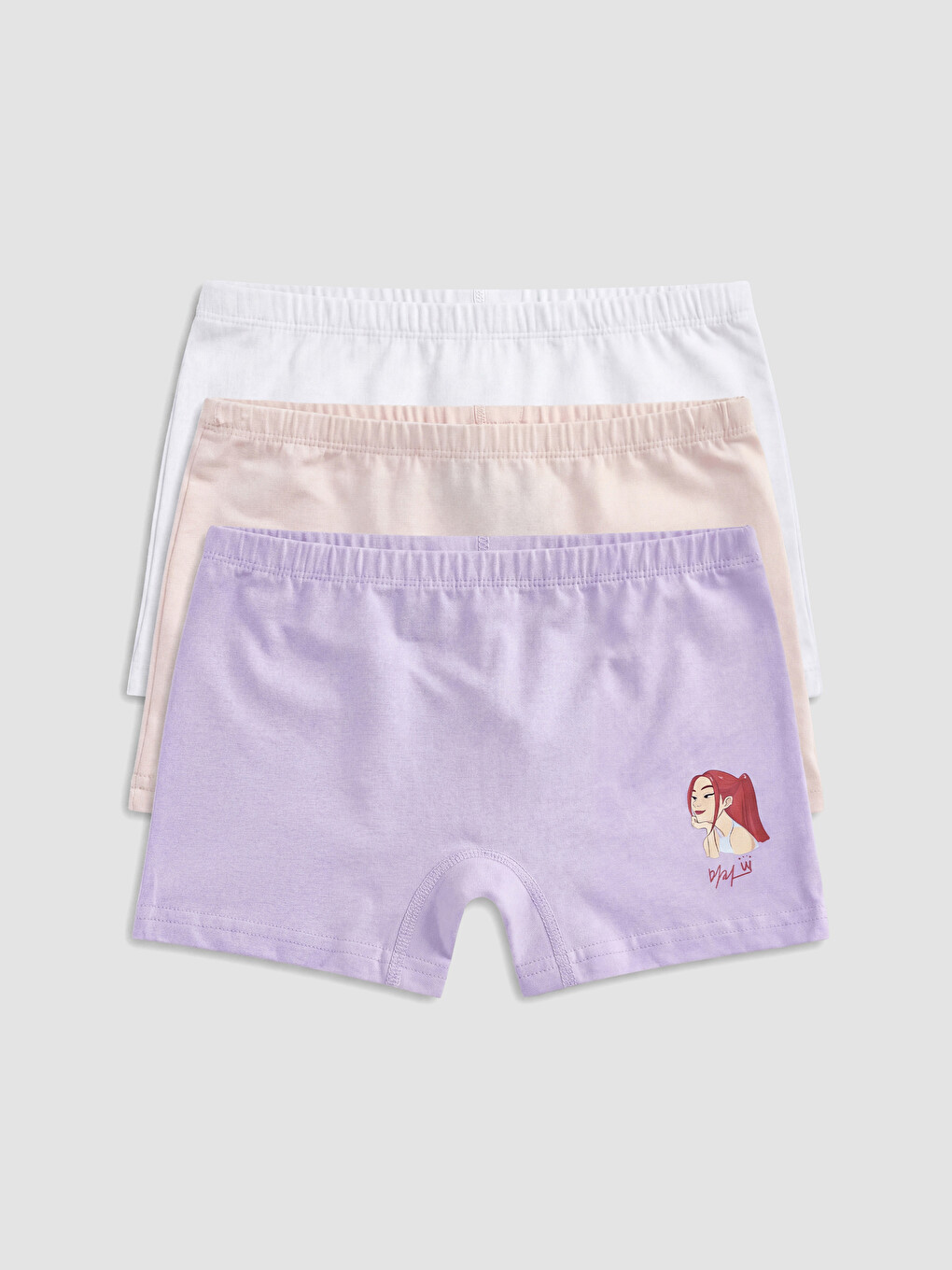 Pembe K-pop Demon Hunters Baskılı Kız Çocuk Boxer 3'lü-5