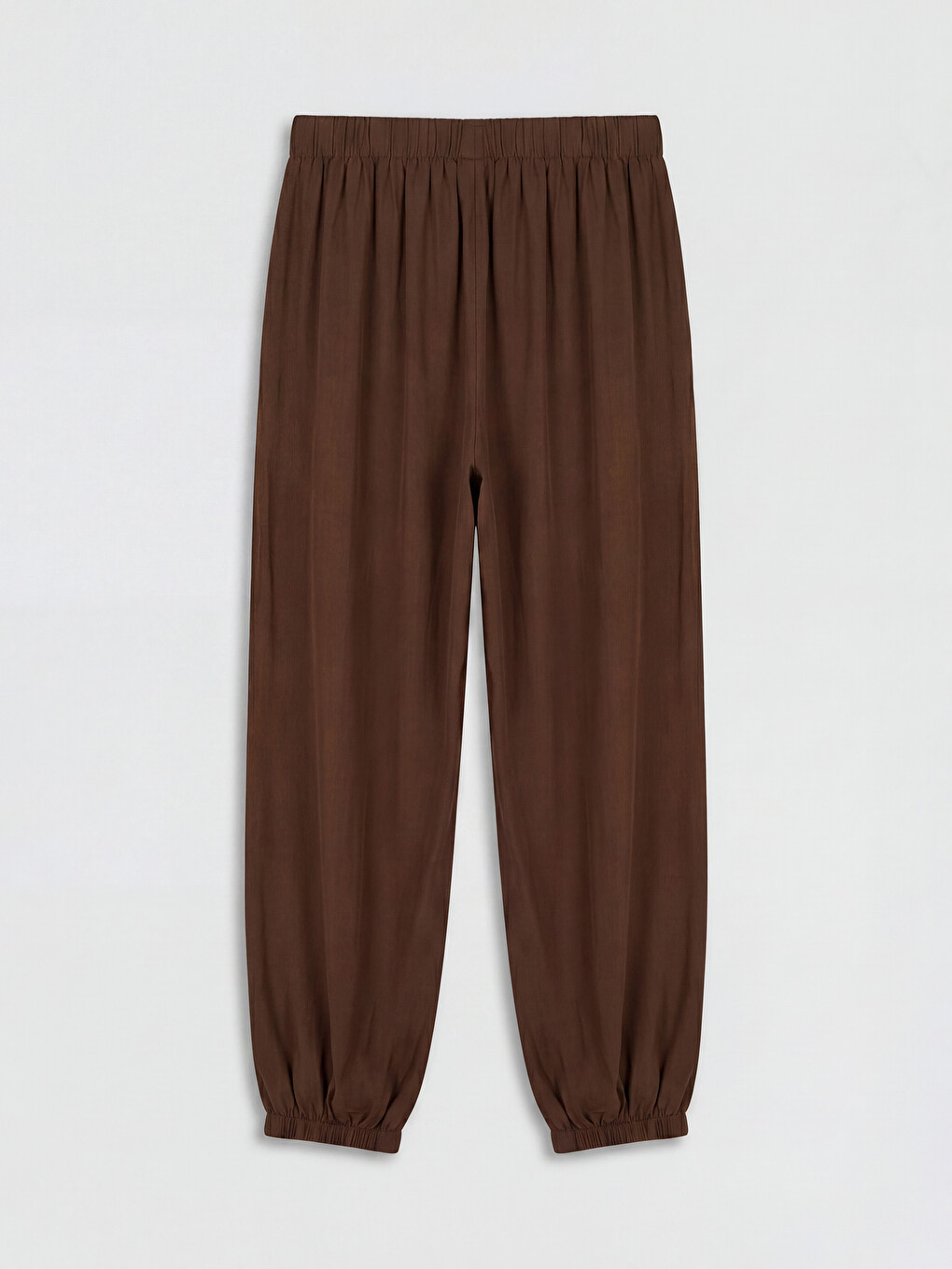Kahverengi Beli Lastikli Kadın Jogger Pantolon-1