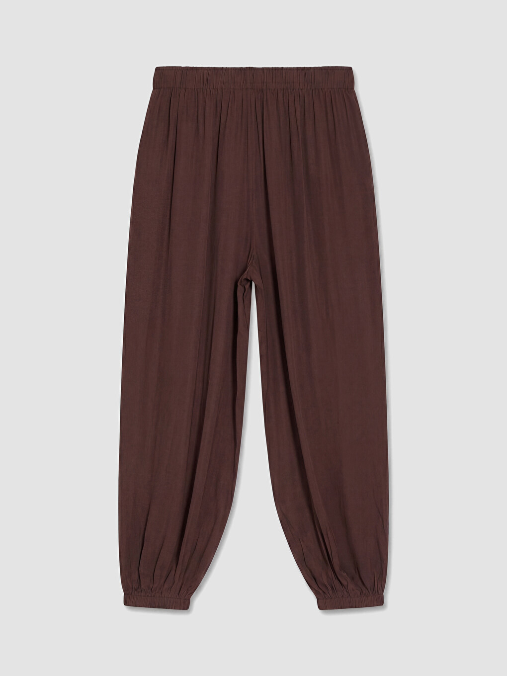 Kahverengi Beli Lastikli Kadın Jogger Pantolon-3