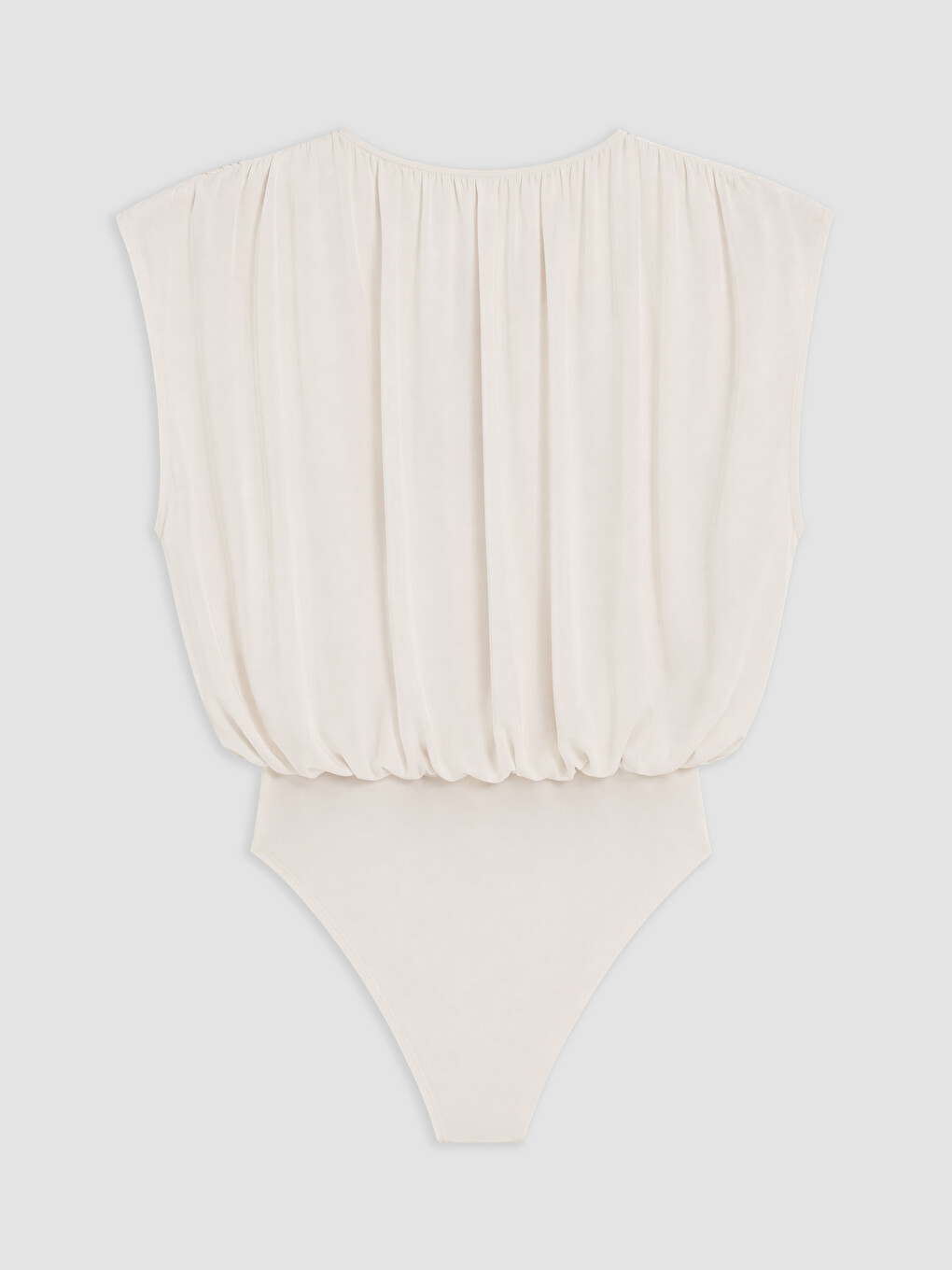 Pembe Bisiklet Yaka Fırfırlı Kadın Bodysuit-5