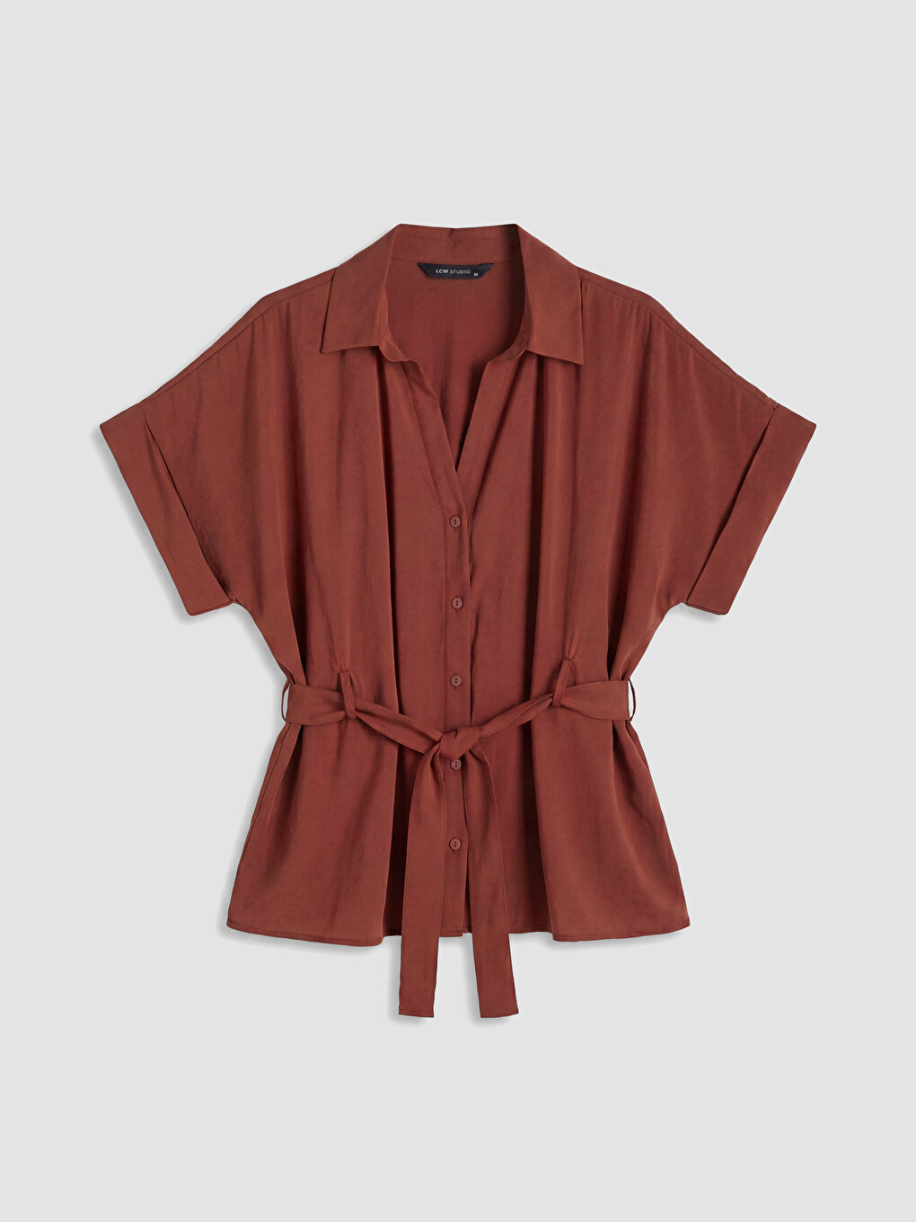 Bordo Oversize Modal Karışımlı Kadın Gömlek