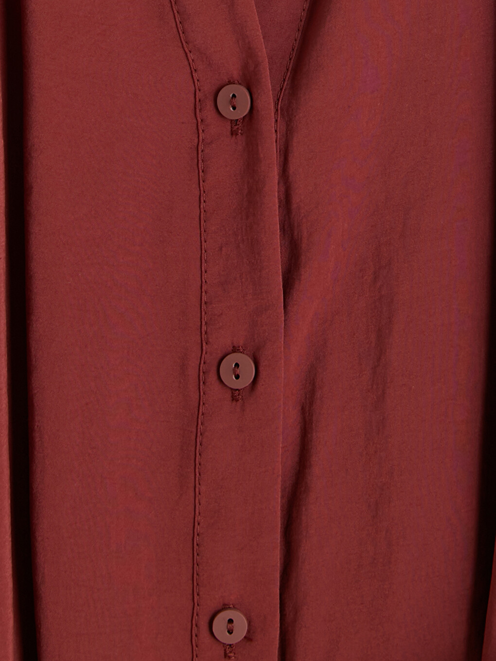 Bordo Oversize Modal Karışımlı Kadın Gömlek-1