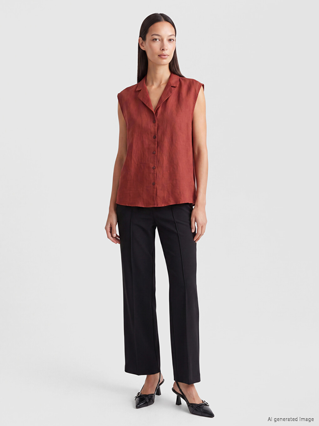 Women's %100 Linen Shirt-1