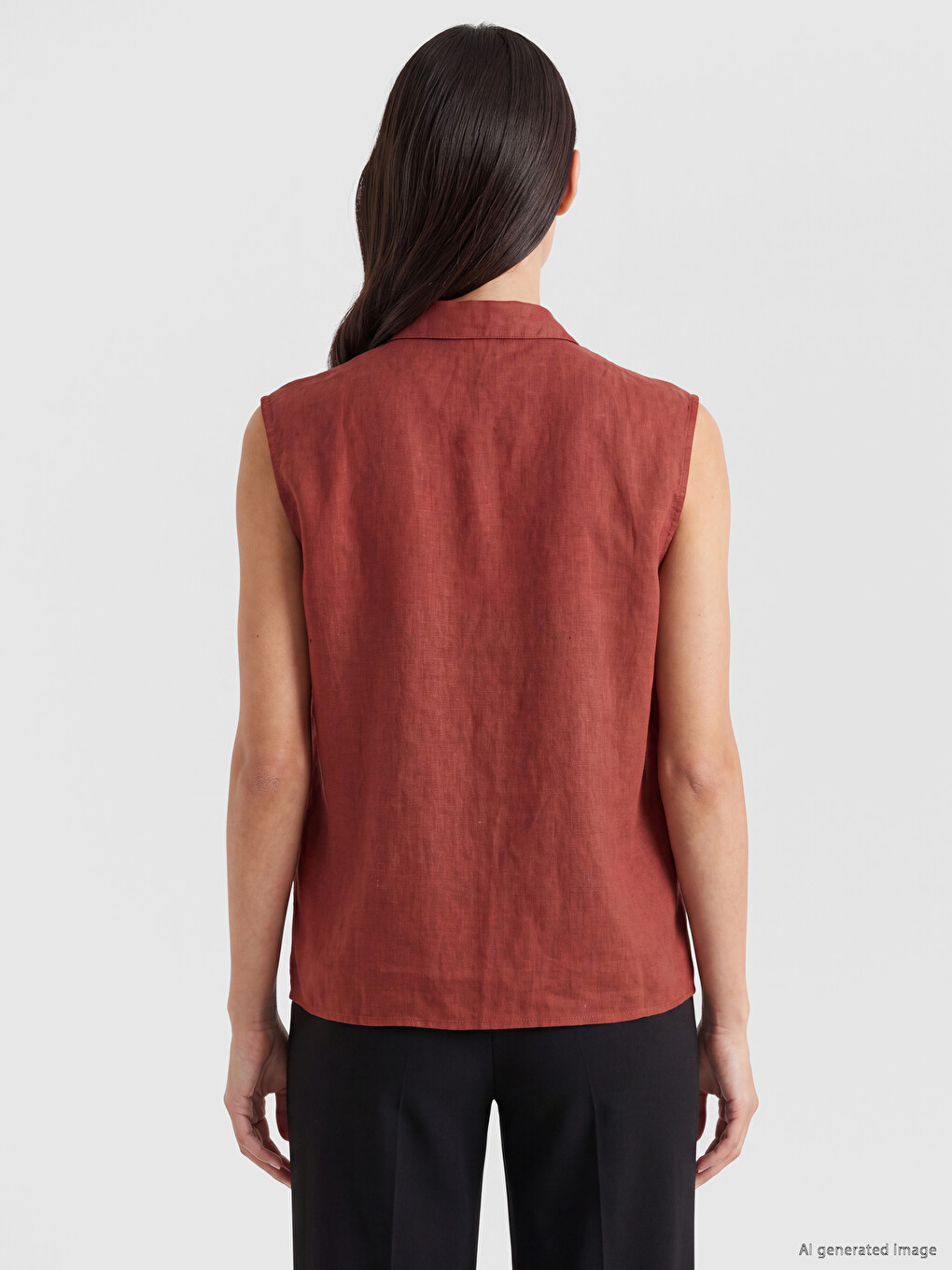 Women's %100 Linen Shirt-3