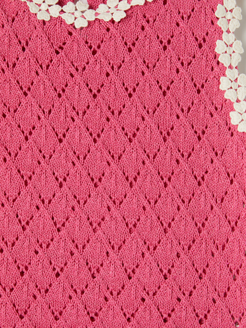 Pembe Çiçek Detaylı Kız Çocuk Triko Takım-5