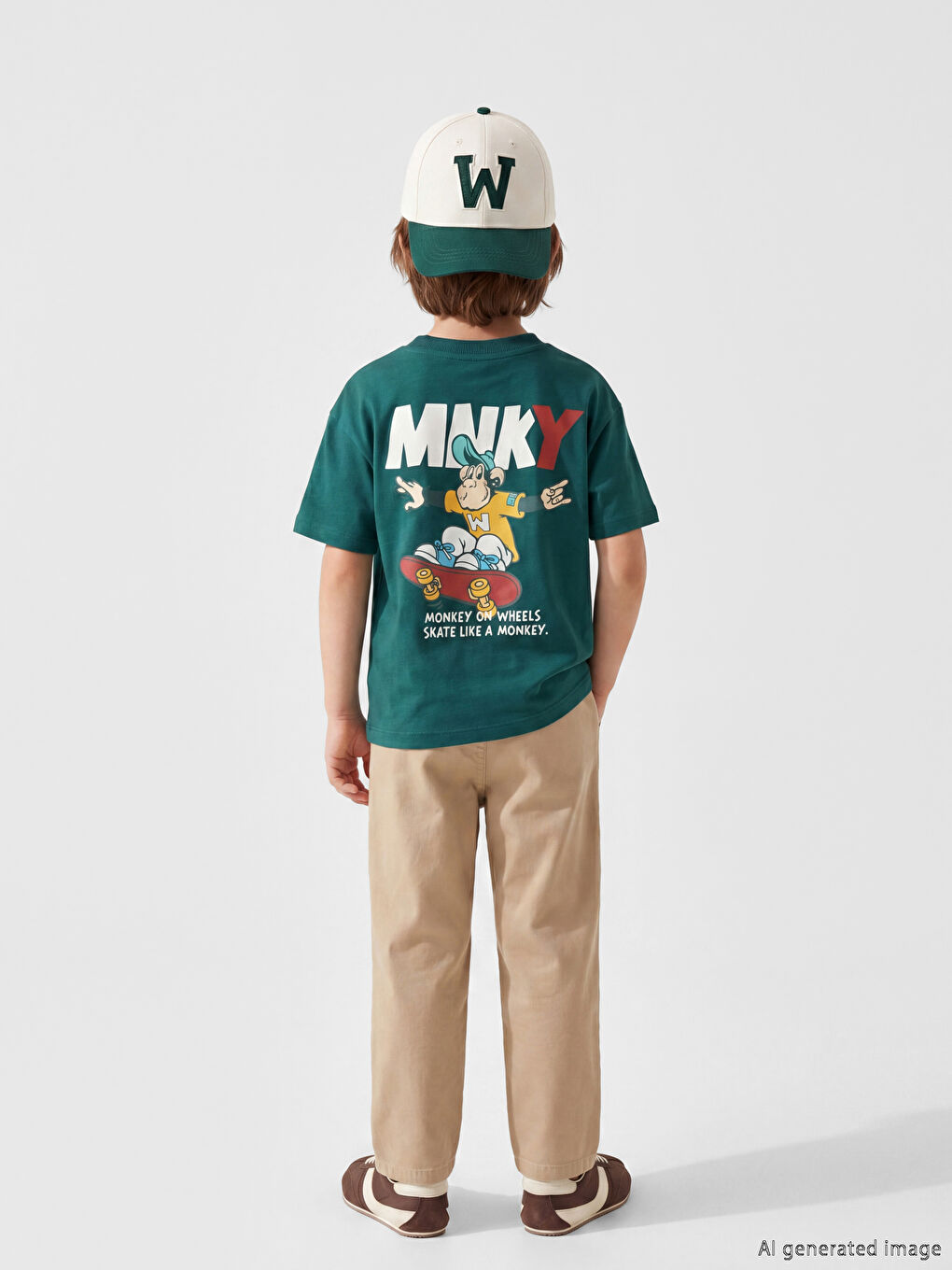 Nostalgic Monkey Printed Unisex Kids T-Shirt-3