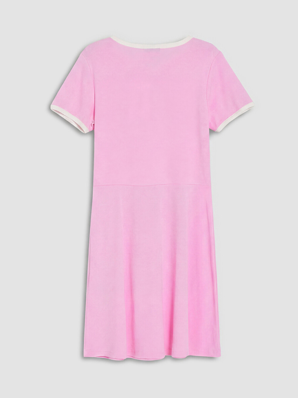 Pembe Bisiklet Yaka Baskılı Kız Çocuk Elbise-1