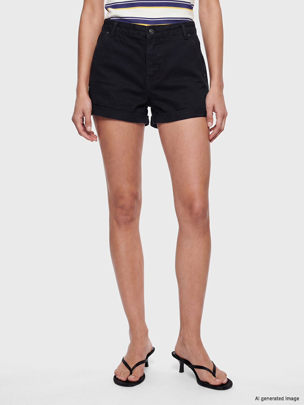 Regular Fit Women's Denim Shorts-1