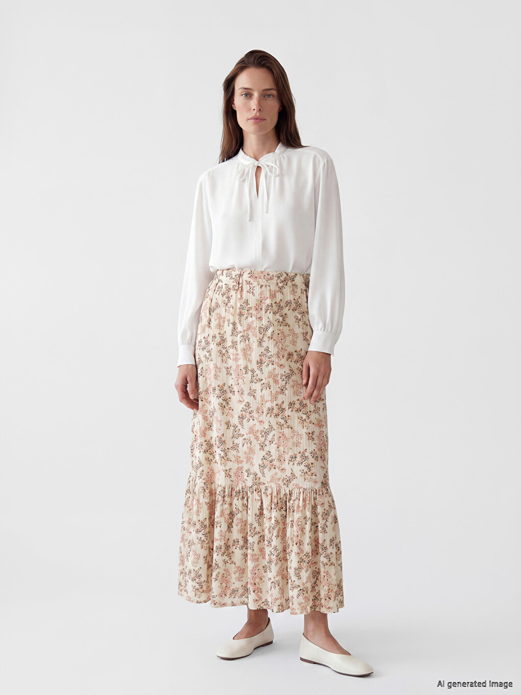 Woman Ecru Skirt