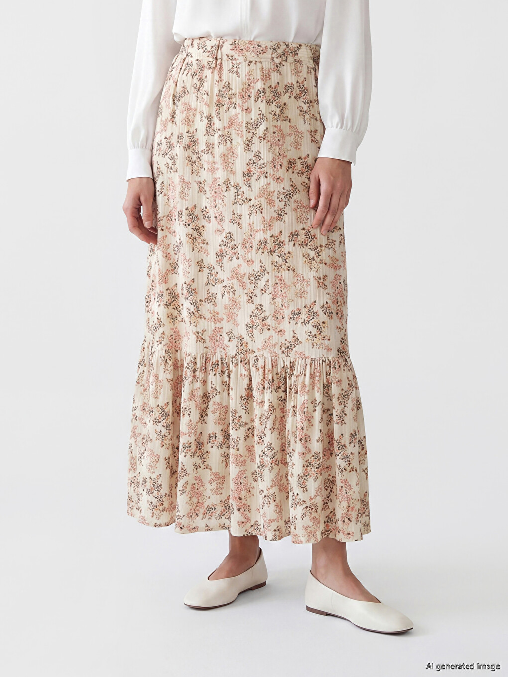 Woman Ecru Skirt-1