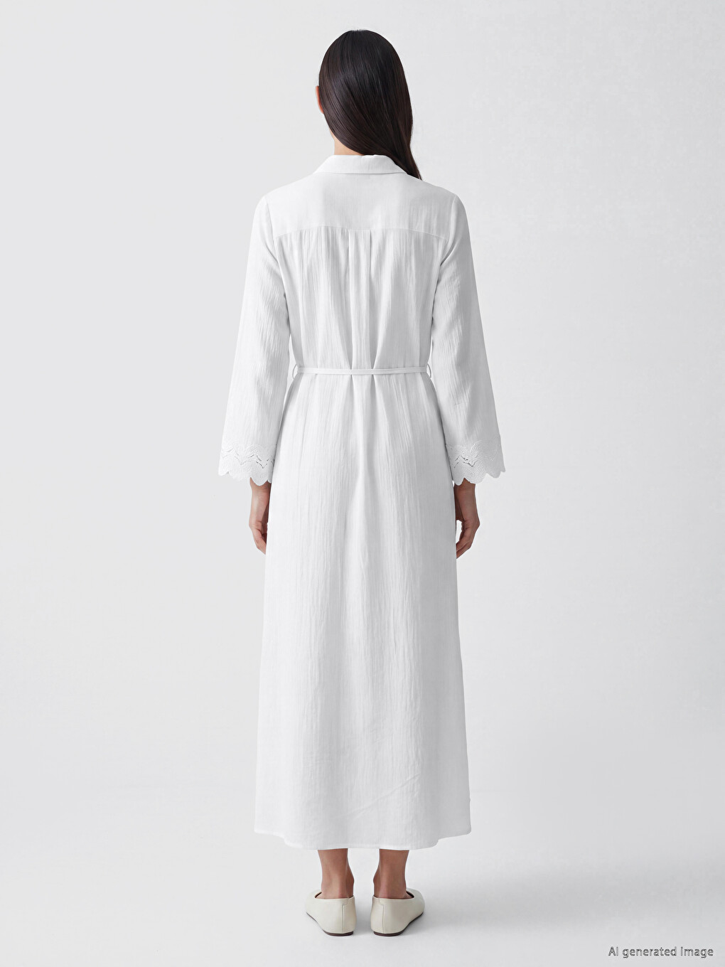 Muslin Košulja-haljina Sa Pojasom-3