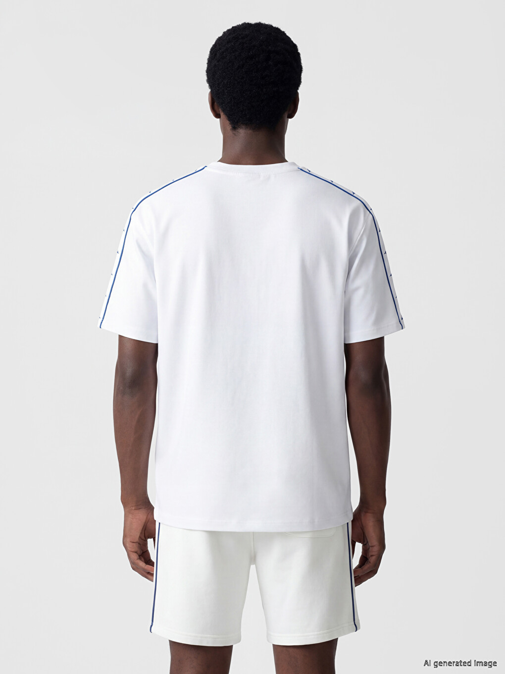 T-shirt sportiv i stampuar me jakë të rrumbullakët për burra-3