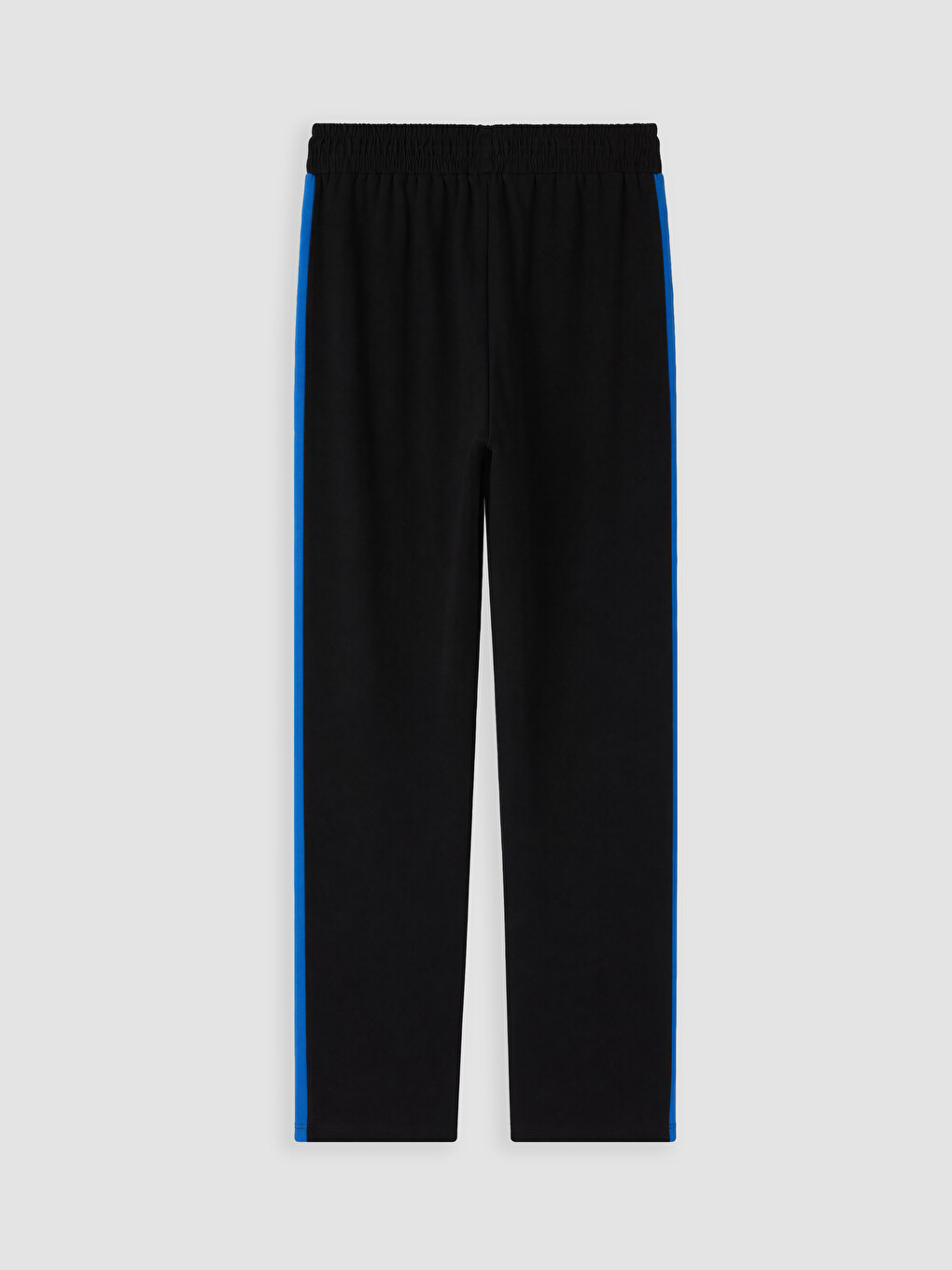 Siyah Loose Fit Şerit Detaylı Erkek Eşofman Altı-1