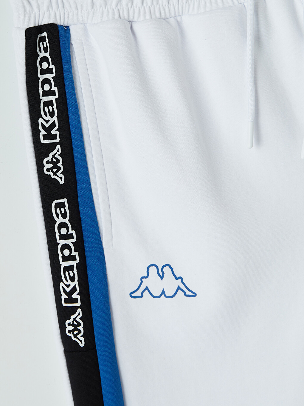 Beyaz Loose Fit Şerit Detaylı Erkek Eşofman Altı-5