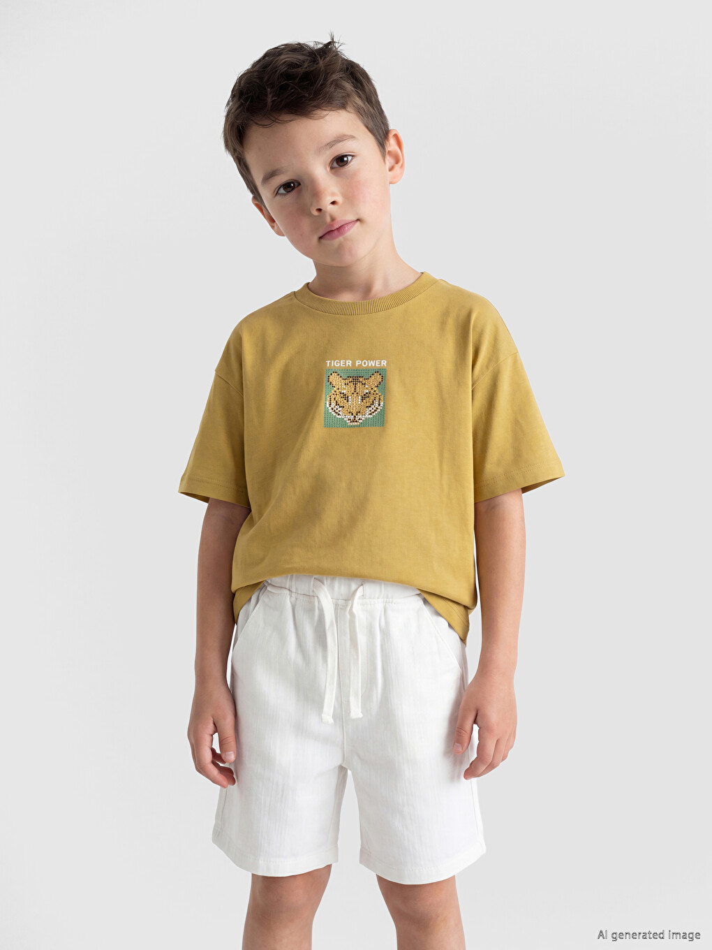 Crew Neck Printed Boys' T-shirt