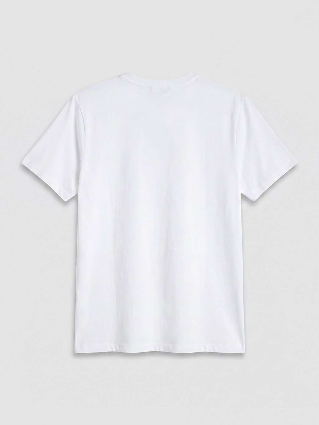 Beyaz Regular Fit Bisiklet Yaka Baskılı Erkek Tişört-5