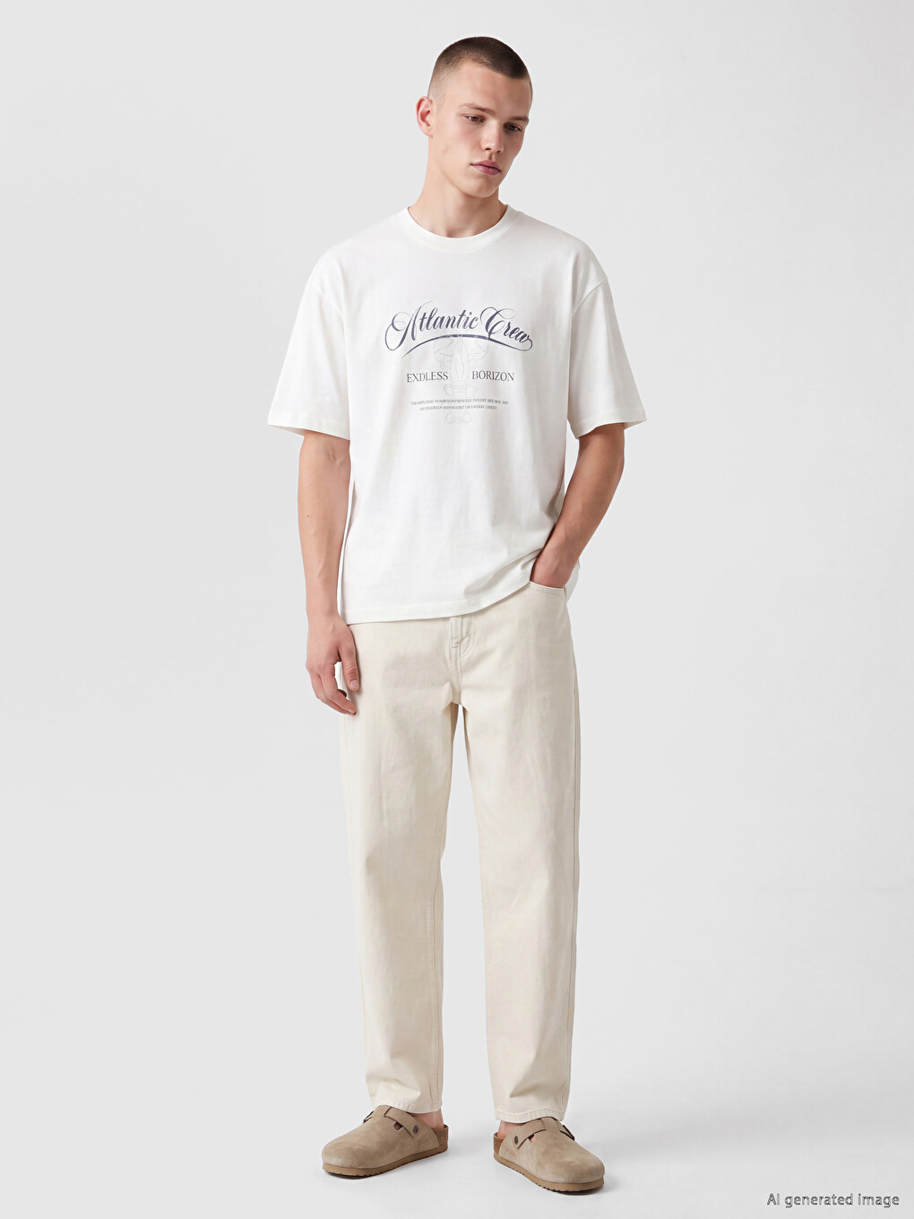 Crew Neck Printed Jersey Men's T-shirt-1