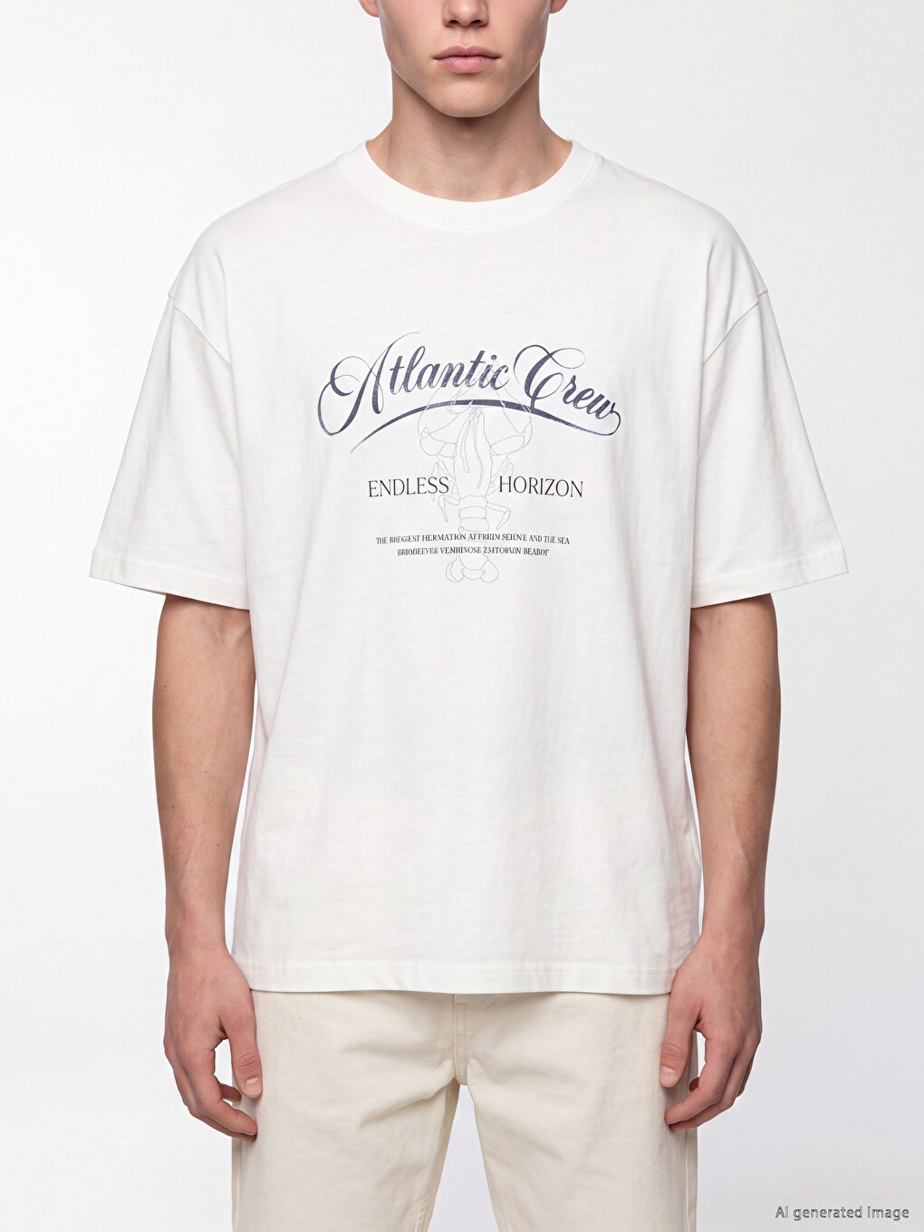 Crew Neck Printed Jersey Men's T-shirt-2