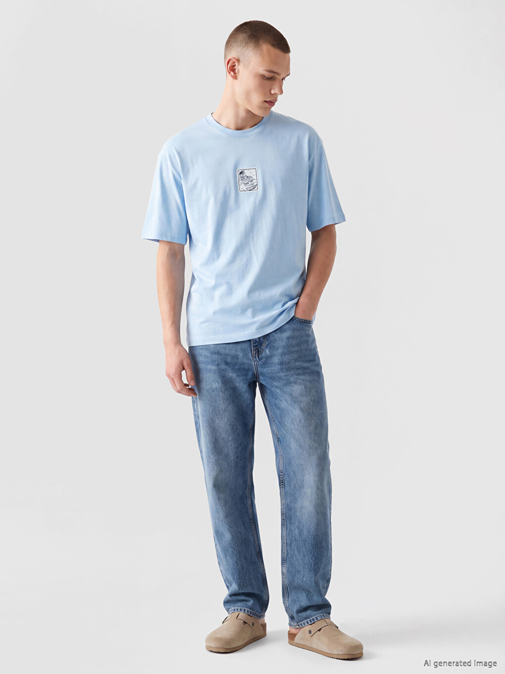 Crew Neck Printed Men's T-shirt-1