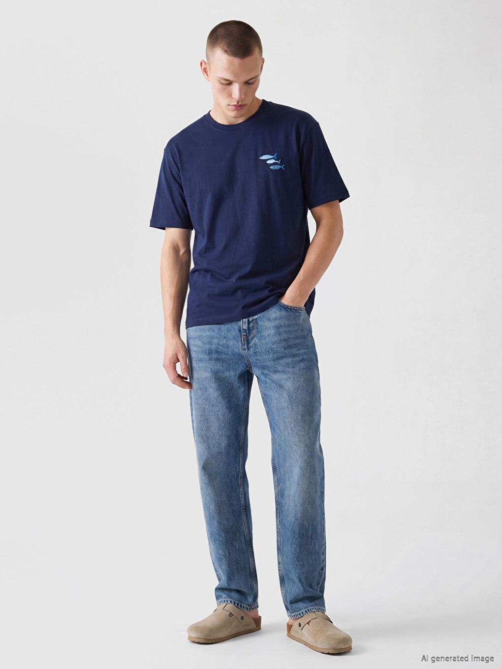 Crew Neck Printed Men's T-shirt-1