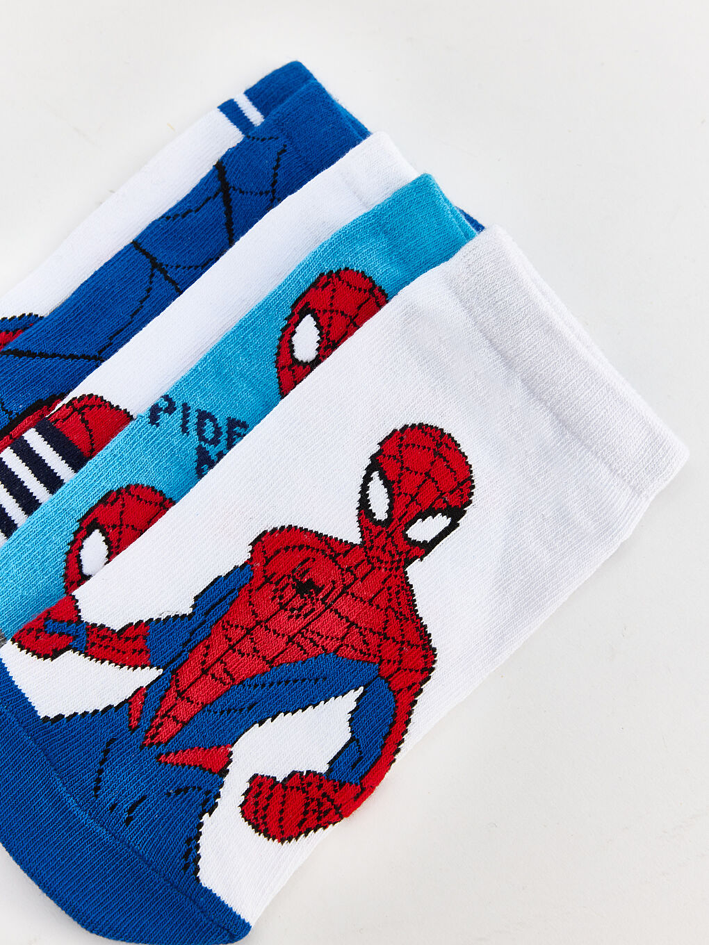 Karışık Spider-Man Baskılı Erkek Çocuk Patik Çorap 5'li-5