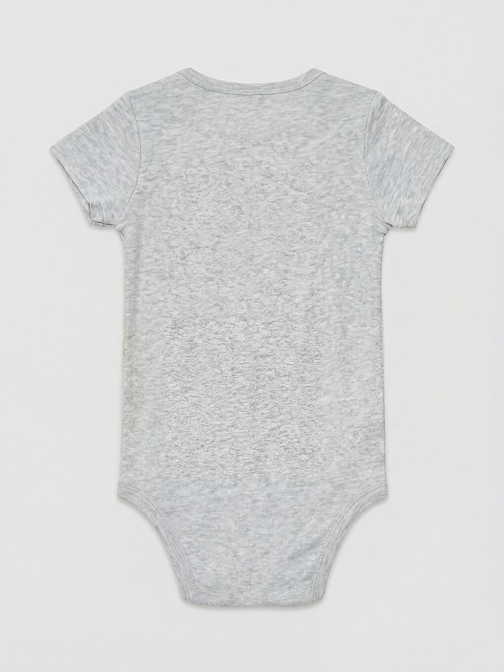 Gri Bisiklet Yaka Baskılı Erkek Bebek Çıtçıtlı Body 2'li-2