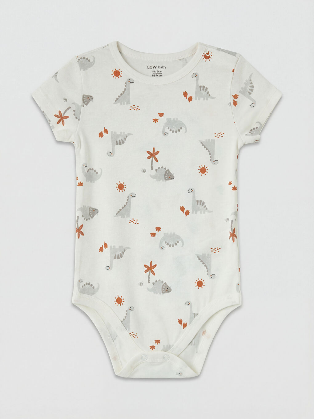 Gri Bisiklet Yaka Baskılı Erkek Bebek Çıtçıtlı Body 2'li-4