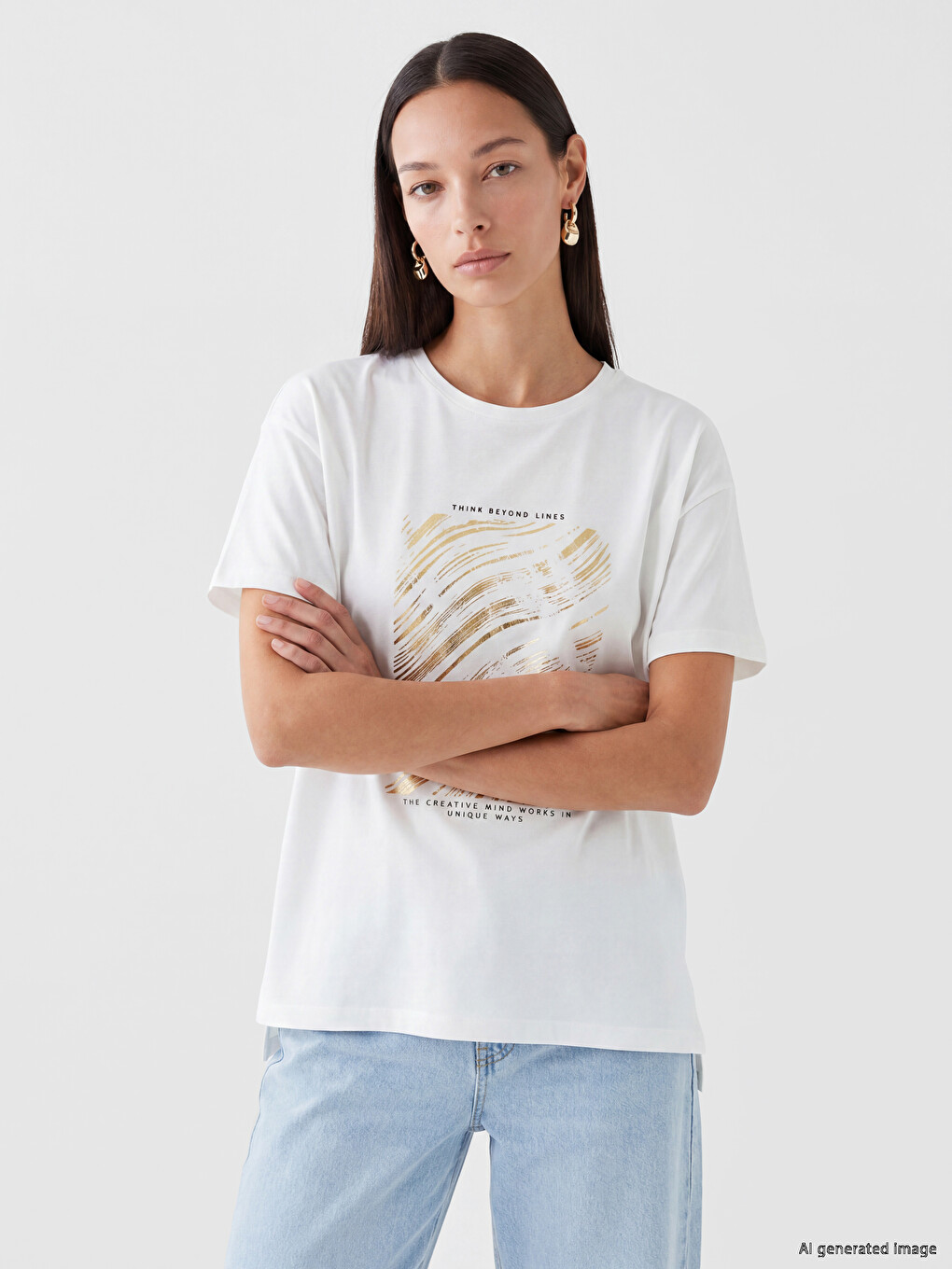 Woman White T-Shirt