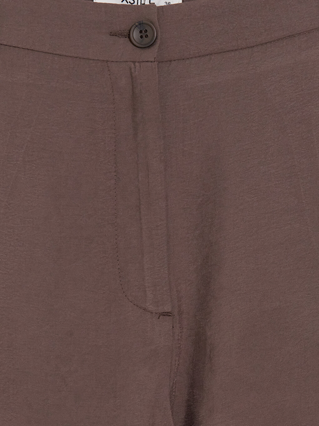 Kahverengi Modal Karışımlı Pileli Kadın Kumaş Pantolon-1
