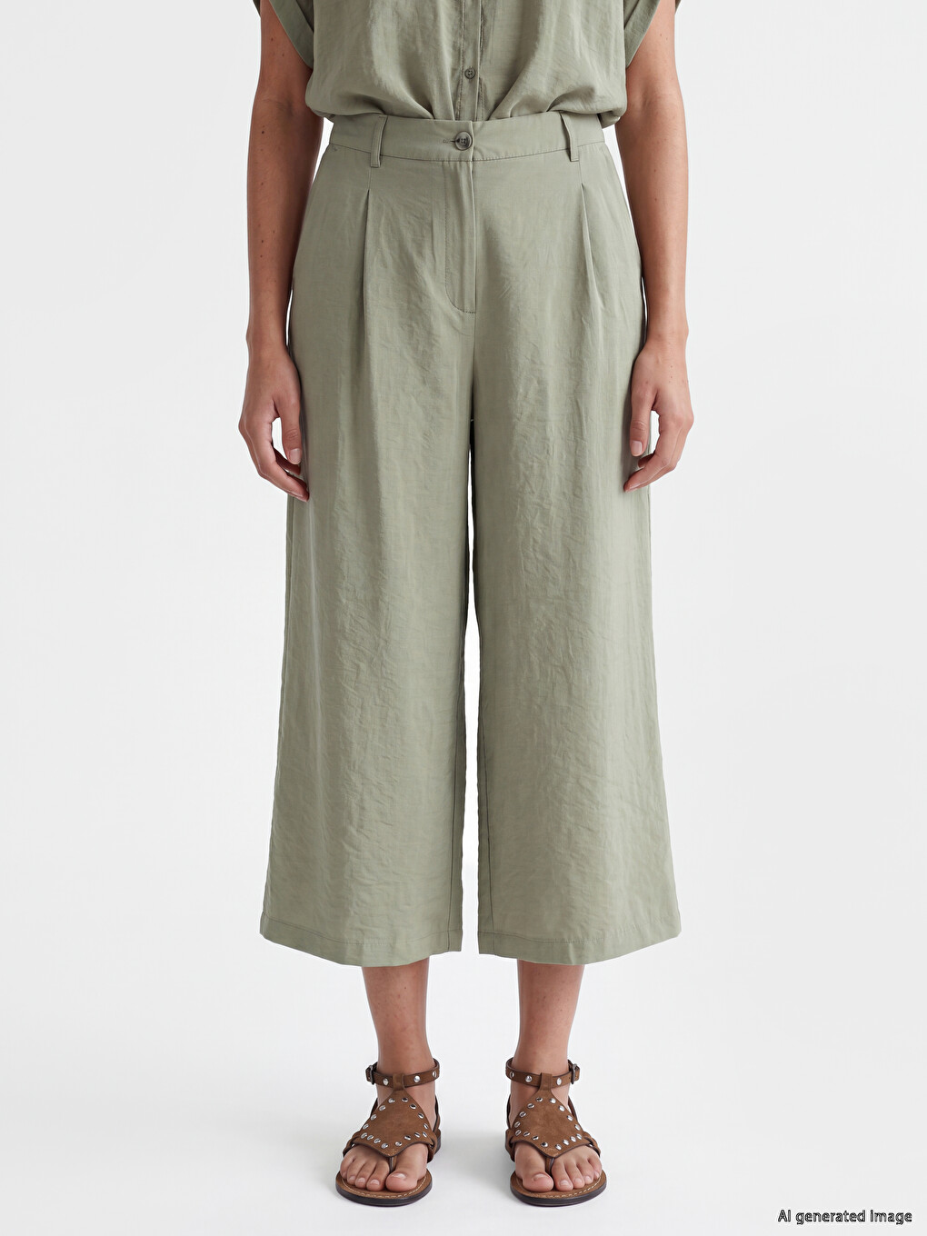 Modal Blend Pleated Women's Dress Trousers-1
